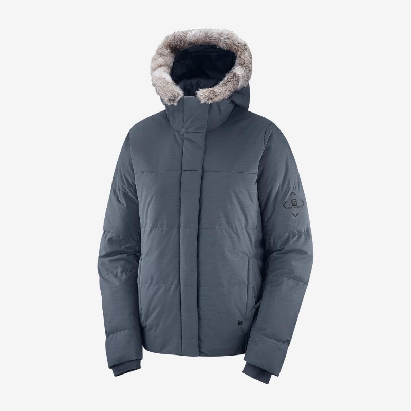 Kurtki Narciarskie Damskie Salomon Snuggly Warm Jacket W Gray | 56784-FVKZ