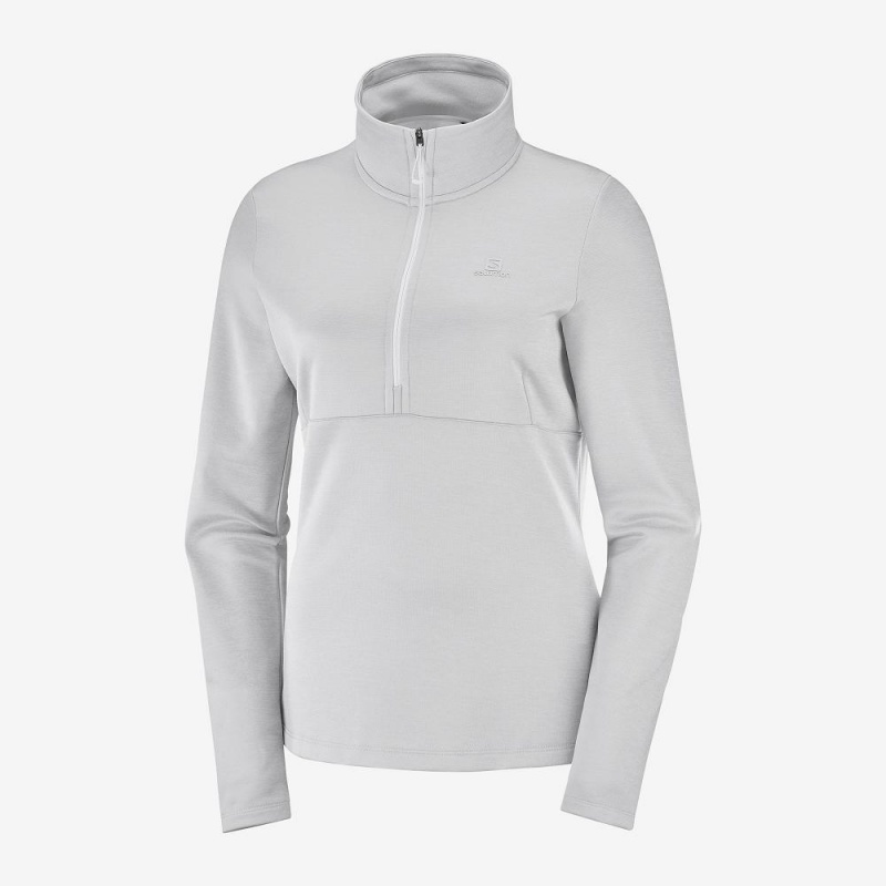 Kurtki Narciarskie Damskie Salomon Transition Half Zip W Białe | 93260-RBPQ