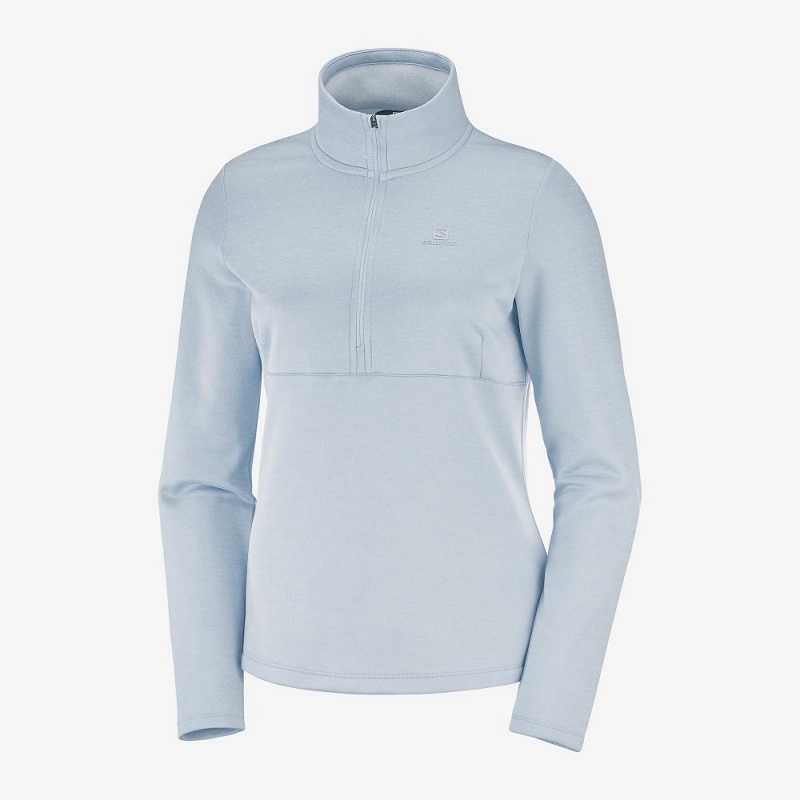 Kurtki Narciarskie Damskie Salomon Transition Half Zip W Niebieskie | 23170-ZEGJ