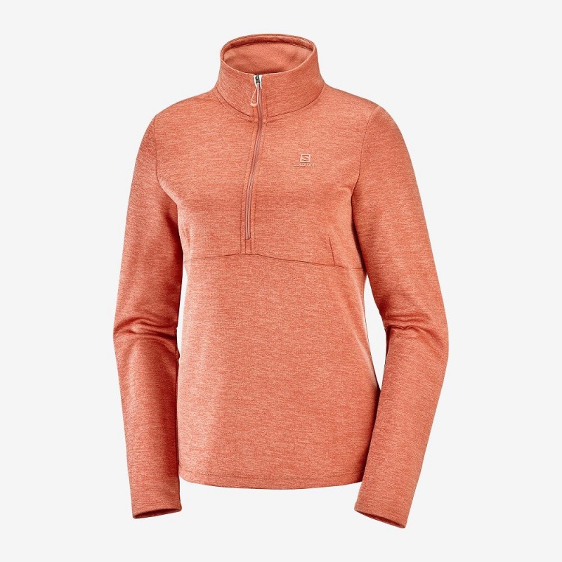 Kurtki Narciarskie Damskie Salomon Transition Half Zip W Pomarańczowe | 04861-EGFC