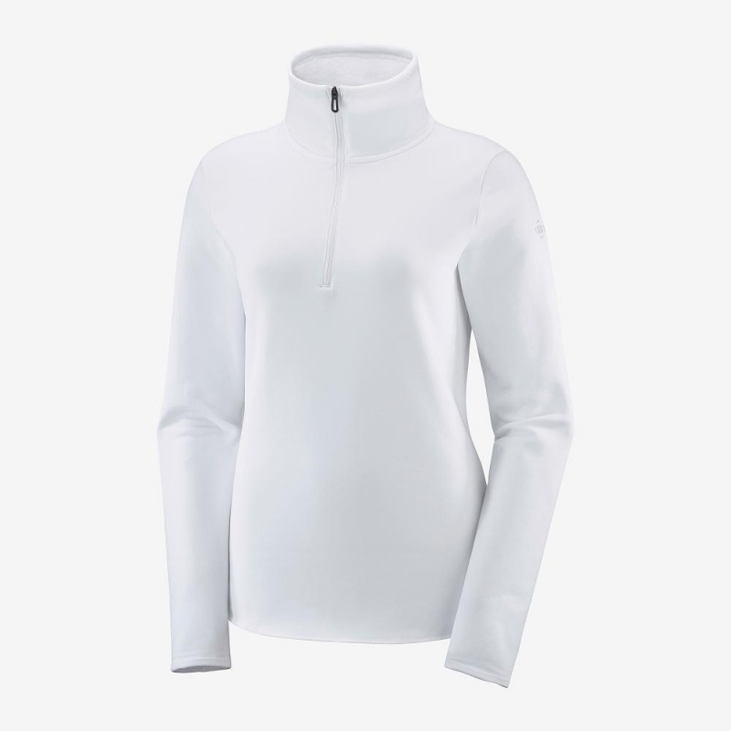 Kurtki Narciarskie Damskie Salomon Warm Ambition Half Zip W Białe | 27094-FXHR