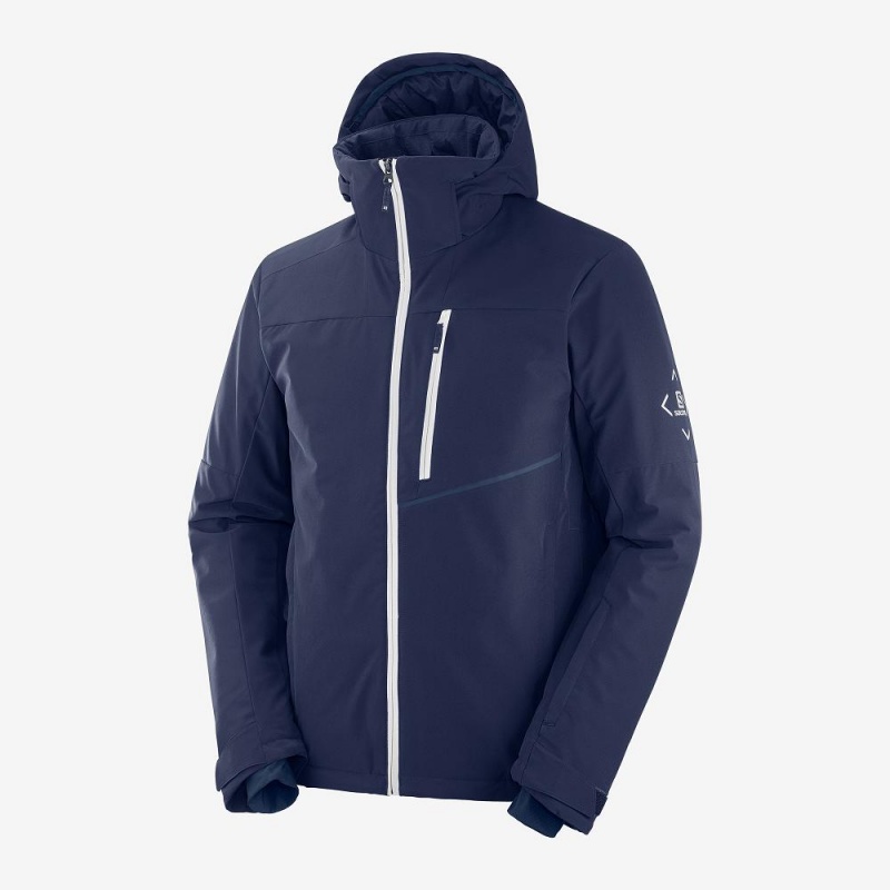 Kurtki Narciarskie Męskie Salomon Blast Jacket M Granatowe | 80419-IFBT