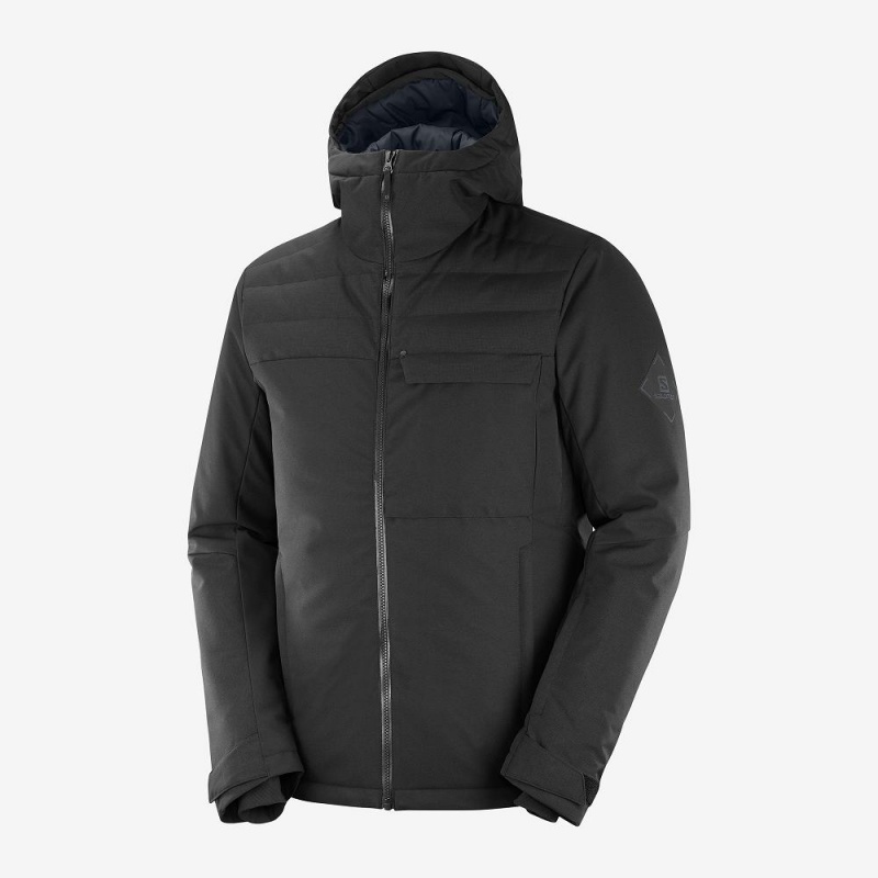 Kurtki Narciarskie Męskie Salomon Deepsteep Jacket M Czarne | 95342-ZHOE