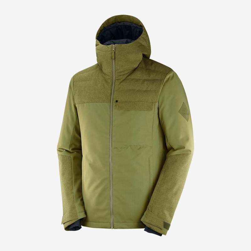 Kurtki Narciarskie Męskie Salomon Deepsteep Jacket M Zielone | 93048-DJUY