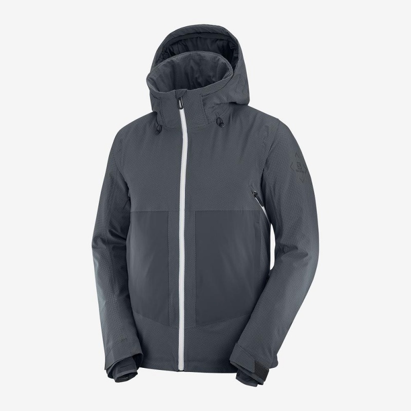 Kurtki Narciarskie Męskie Salomon Epic Jacket M Gray | 06541-PTUZ