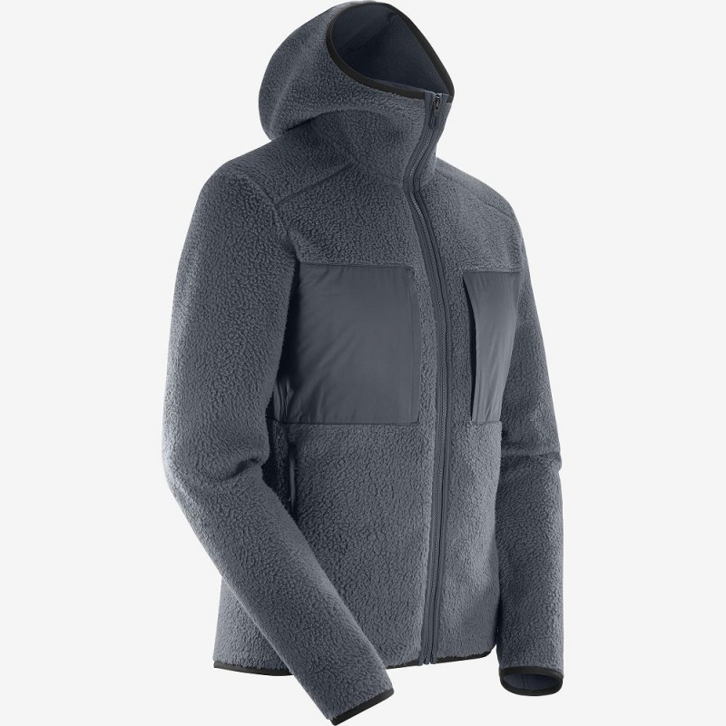 Kurtki Narciarskie Męskie Salomon Essential Warm Teddy Gray | 79402-IZAP