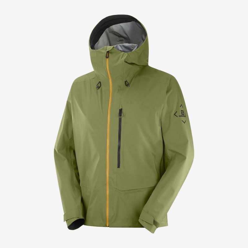 Kurtki Narciarskie Męskie Salomon Outpeak 3L Light Shell Jacket M Zielone | 59371-HZVW