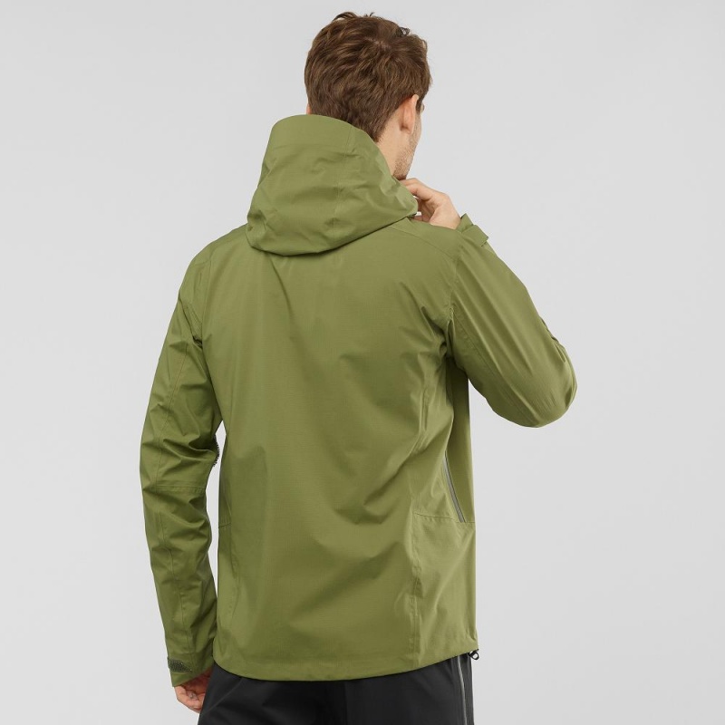 Kurtki Narciarskie Męskie Salomon Outpeak 3L Light Shell Jacket M Zielone | 59371-HZVW