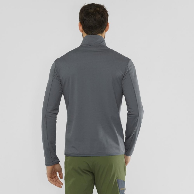 Kurtki Narciarskie Męskie Salomon Outrack Half Zip Mid M Gray | 18759-XWDQ