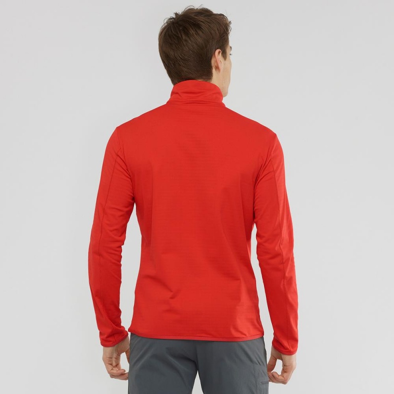 Kurtki Narciarskie Męskie Salomon Outrack Half Zip Mid M Czerwone | 60527-WUDG