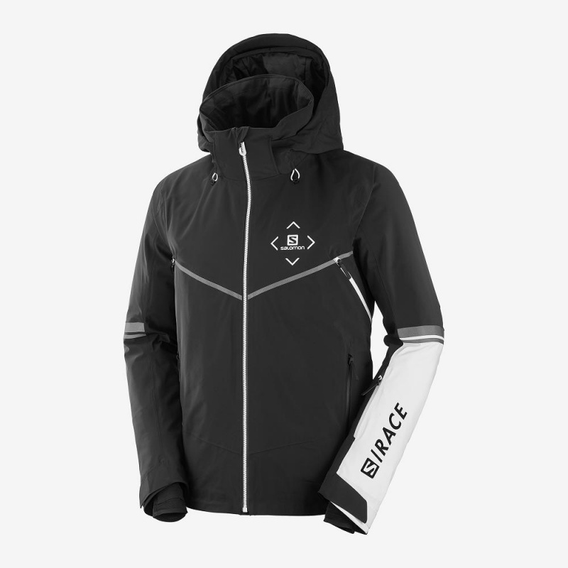 Kurtki Narciarskie Męskie Salomon Race Jacket M Czarne | 04965-TRUB