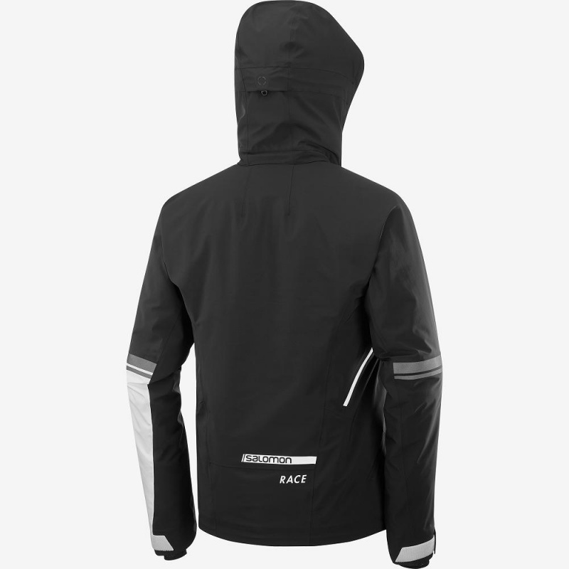 Kurtki Narciarskie Męskie Salomon Race Jacket M Czarne | 04965-TRUB