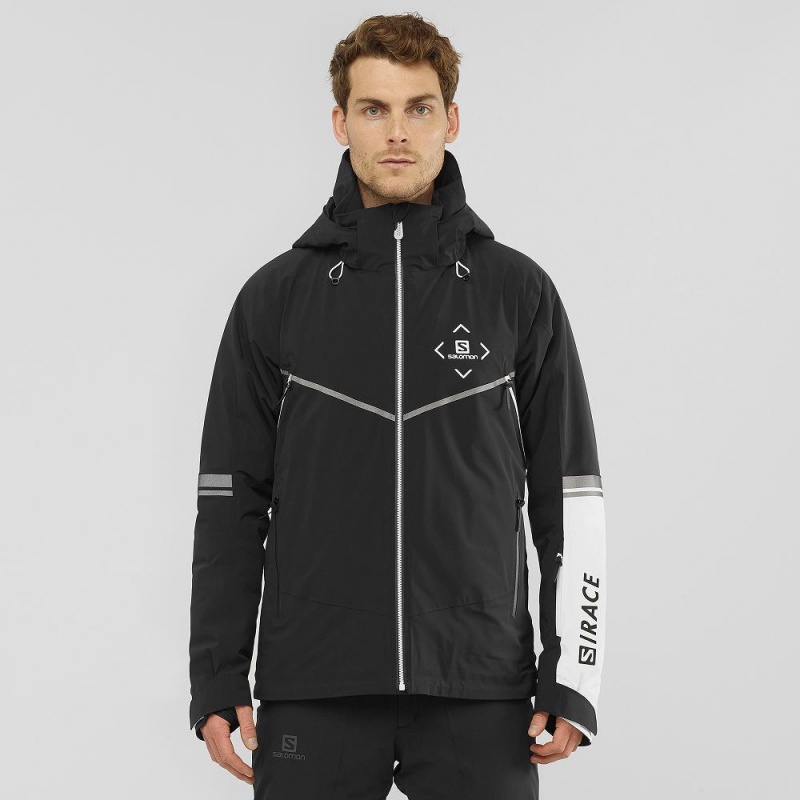 Kurtki Narciarskie Męskie Salomon Race Jacket M Czarne | 04965-TRUB