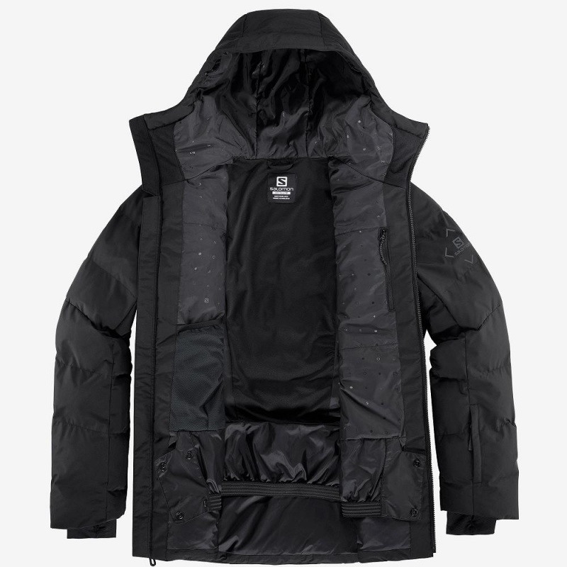 Kurtki Narciarskie Męskie Salomon Snowshelter Jacket M Czarne | 85063-DYET