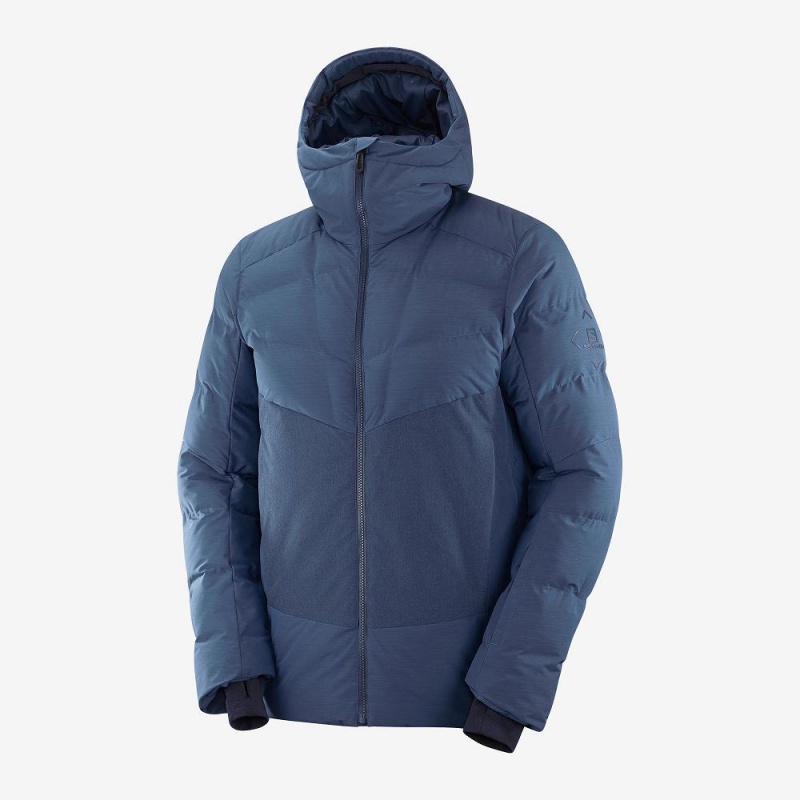 Kurtki Narciarskie Męskie Salomon Snowshelter Jacket M Granatowe | 38971-NEWS