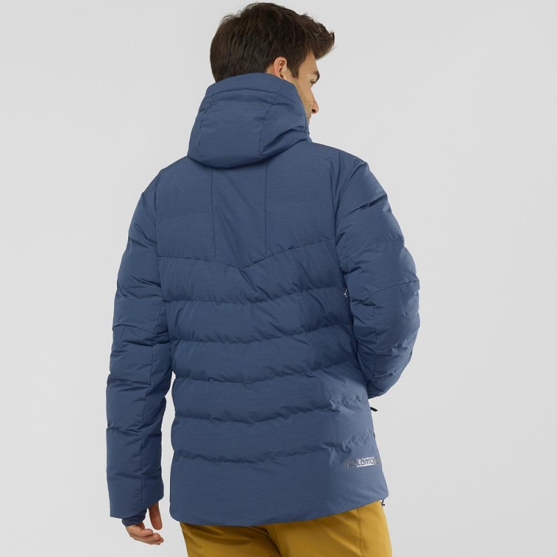 Kurtki Narciarskie Męskie Salomon Snowshelter Jacket M Granatowe | 38971-NEWS