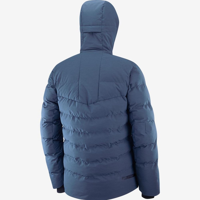 Kurtki Narciarskie Męskie Salomon Snowshelter Jacket M Granatowe | 38971-NEWS