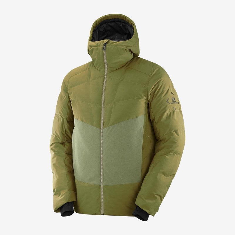 Kurtki Narciarskie Męskie Salomon Snowshelter Jacket M Zielone | 38672-JQFD