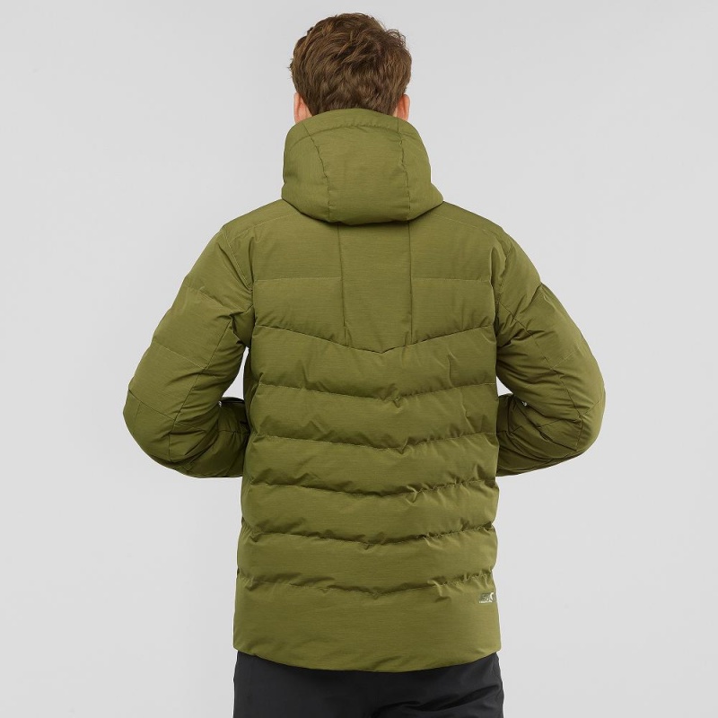 Kurtki Narciarskie Męskie Salomon Snowshelter Jacket M Zielone | 38672-JQFD