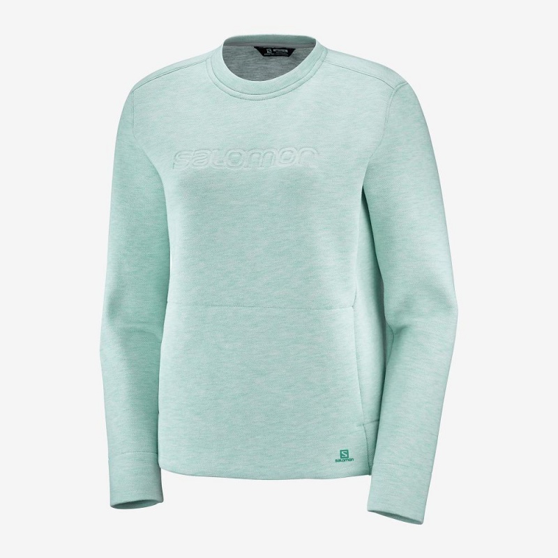 Pulower Damskie Salomon Sight Crew Neck W Zielone | 35279-OVGK