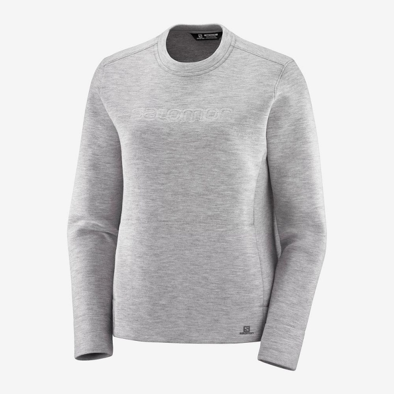 Pulower Damskie Salomon Sight Crew Neck W Gray | 40162-NWJY