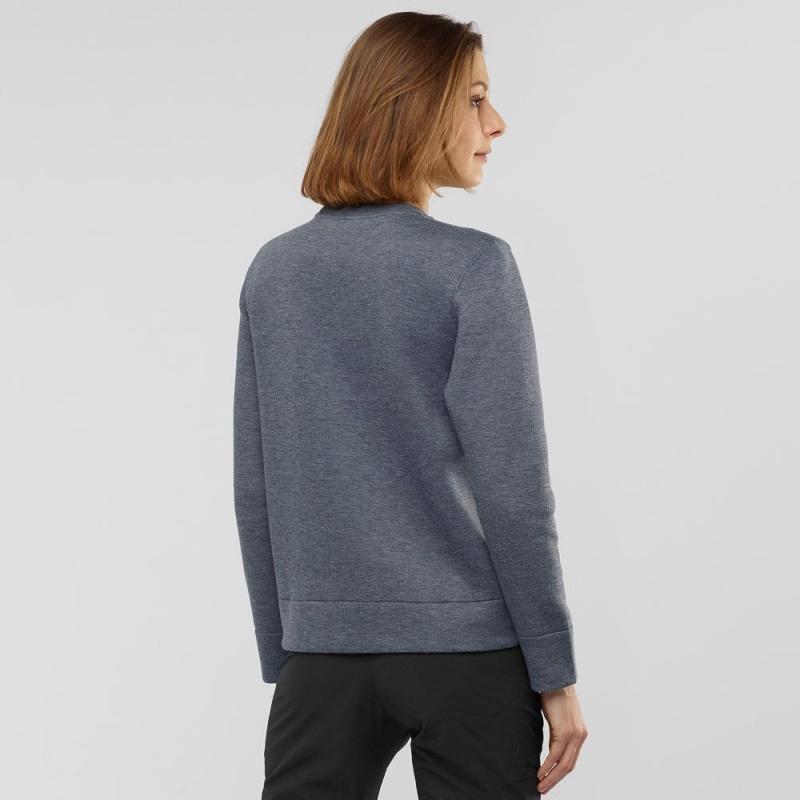 Pulower Damskie Salomon Sight Crew Neck W Gray | 23957-YMPT