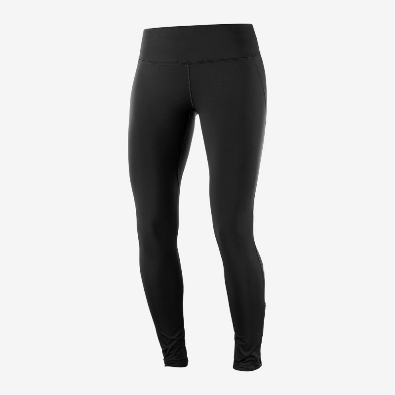 Rajstopy Damskie Salomon Agile Warm Tight W Czarne | 49107-CKSO