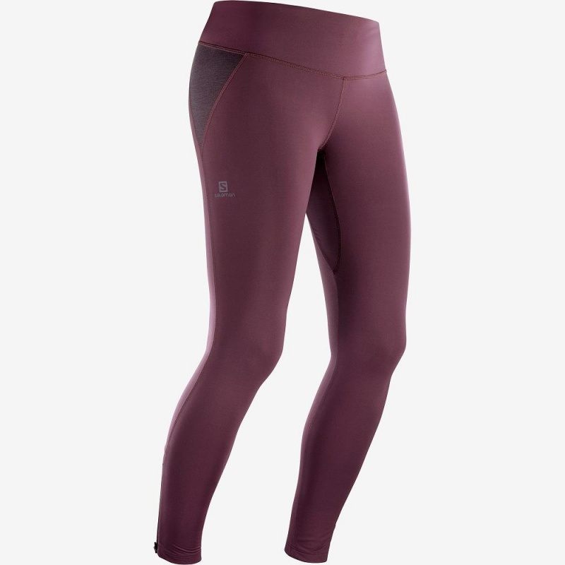 Rajstopy Damskie Salomon Agile Warm Tight W Fioletowe | 74513-RDHG