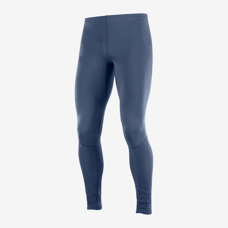 Rajstopy Męskie Salomon Agile Warm Tight M Granatowe | 69023-NUVI