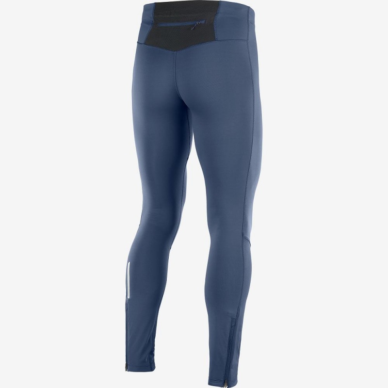 Rajstopy Męskie Salomon Agile Warm Tight M Granatowe | 69023-NUVI