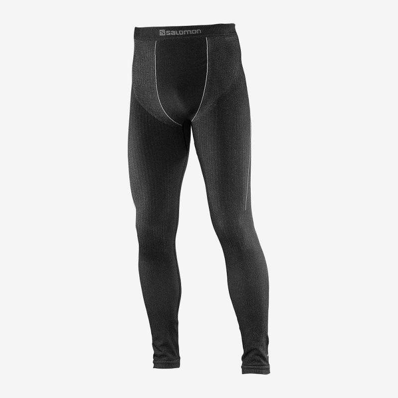 Rajstopy Męskie Salomon Primo Warm Tight Seamless M Czarne | 76953-TUGJ