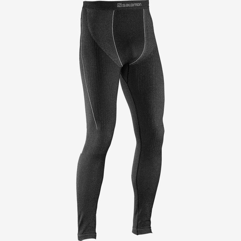 Rajstopy Męskie Salomon Primo Warm Tight Seamless M Czarne | 76953-TUGJ